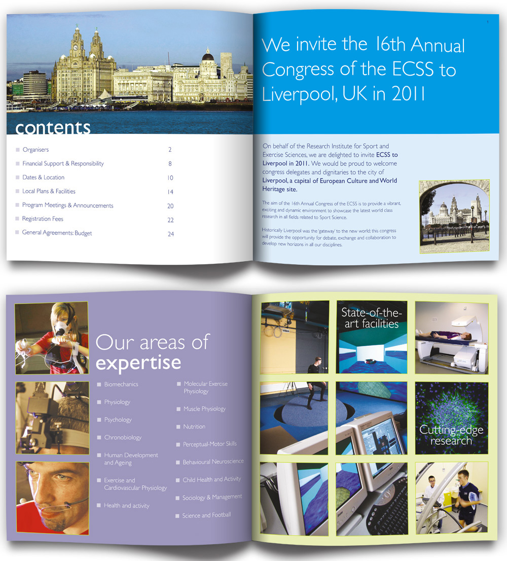 Design for Liverpool John Moores University - Annual Congress ECSS brochure