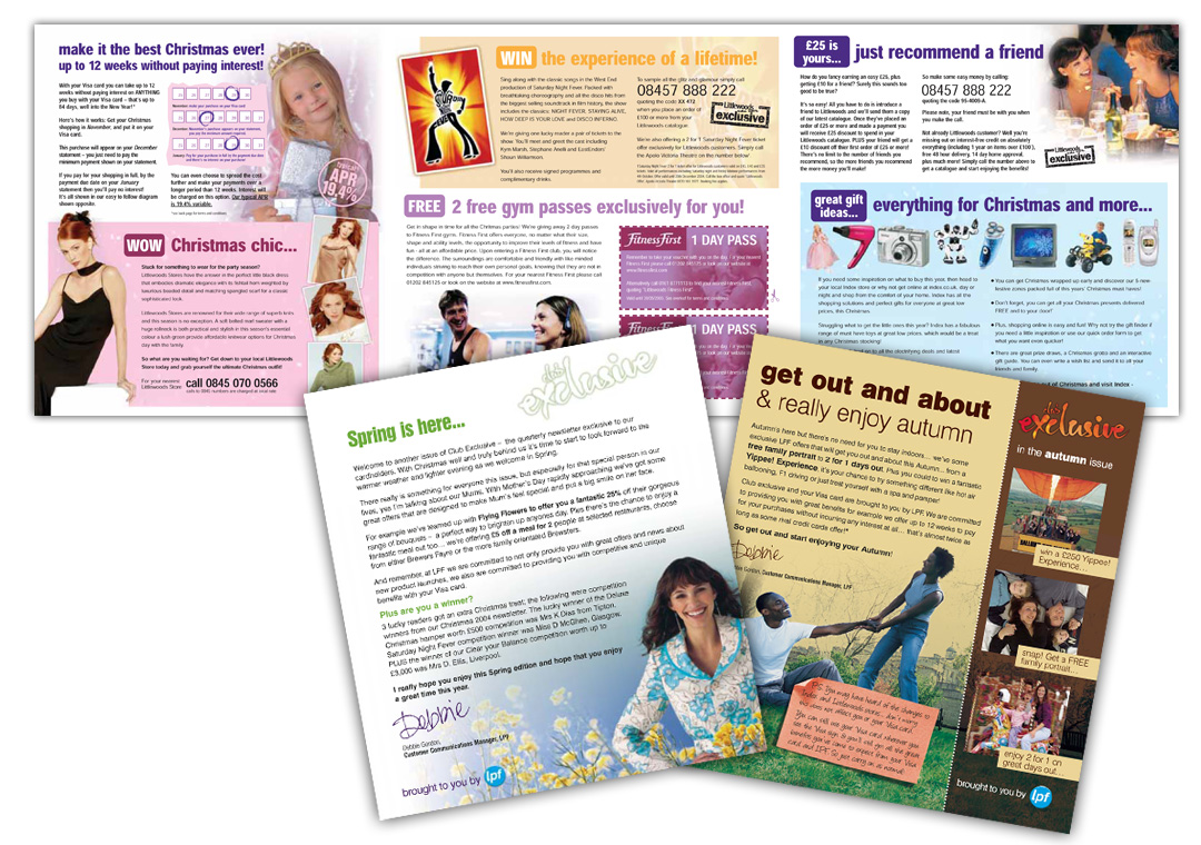 LPF Littlewoods Personal Finance statement magazine designs