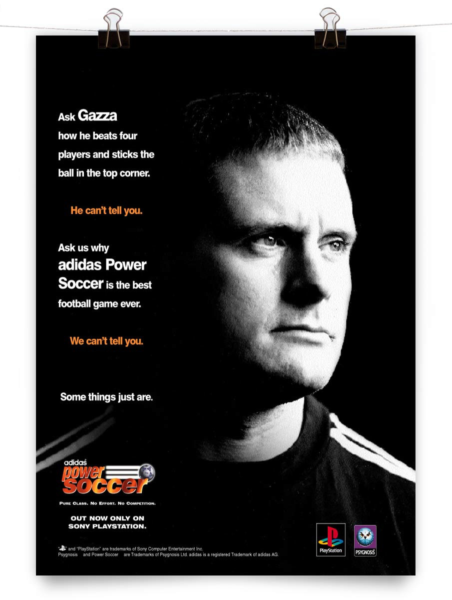Design for adidas Power Soccer featuring Gazza