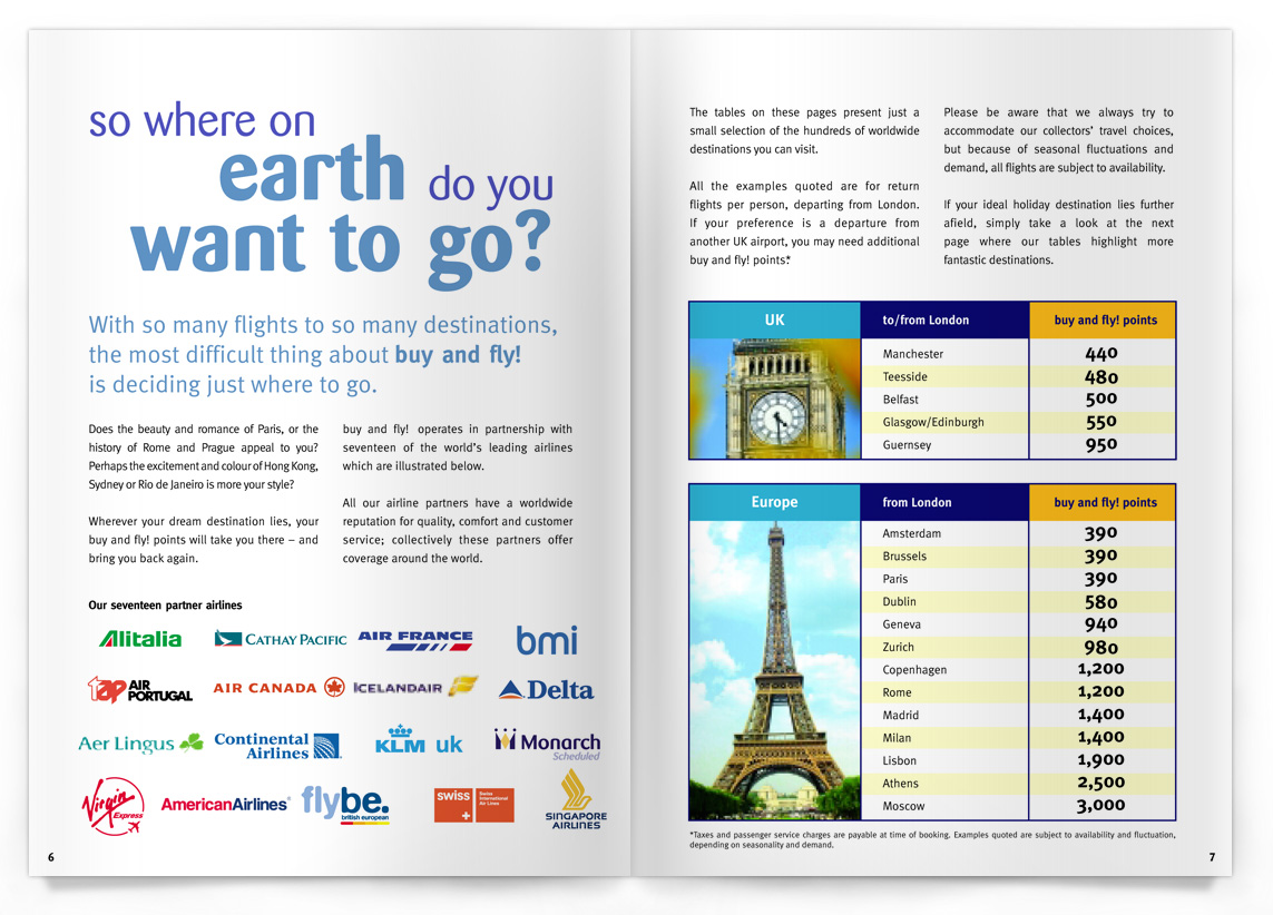 Buy and Fly! Brochure inside spread