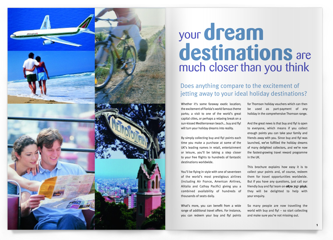 Buy and Fly! Brochure inside spread