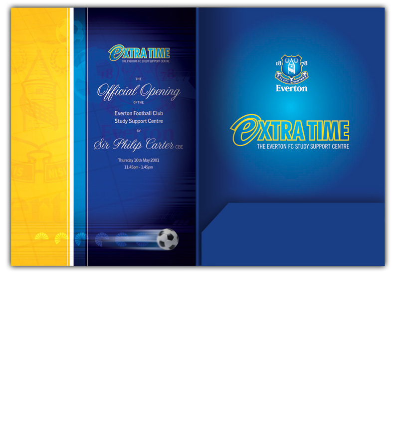 EFC Everton Football Club 'extra time' corporate opening brochure design