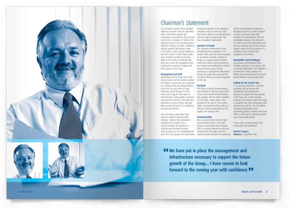 Landround Annual Report designs