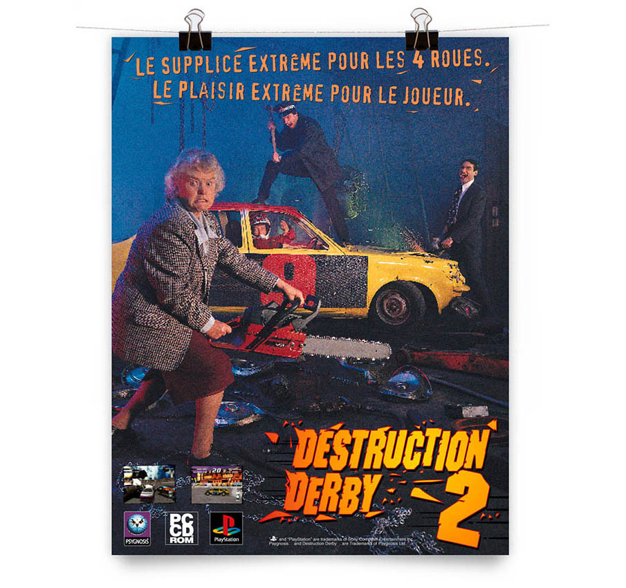 Advertising for Sony PlayStation games - Destruction Derby 2