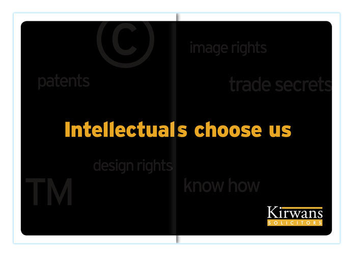 Intellectual Property brochure design for Kirwans Solicitors