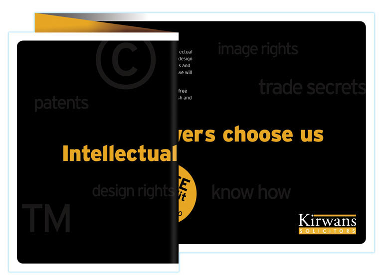 Intellectual Property brochure design for Kirwans Solicitors