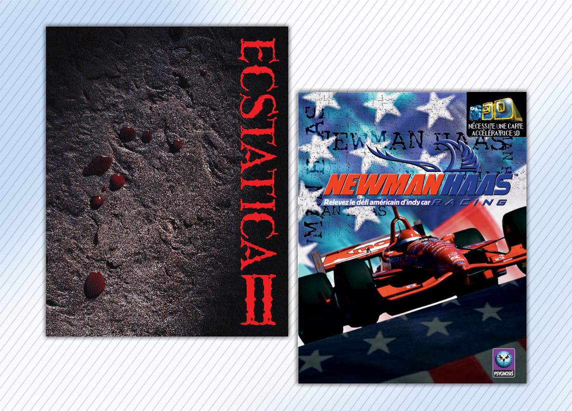 Sony Ecstatica and NewmanHaas Racing PC packaging design
