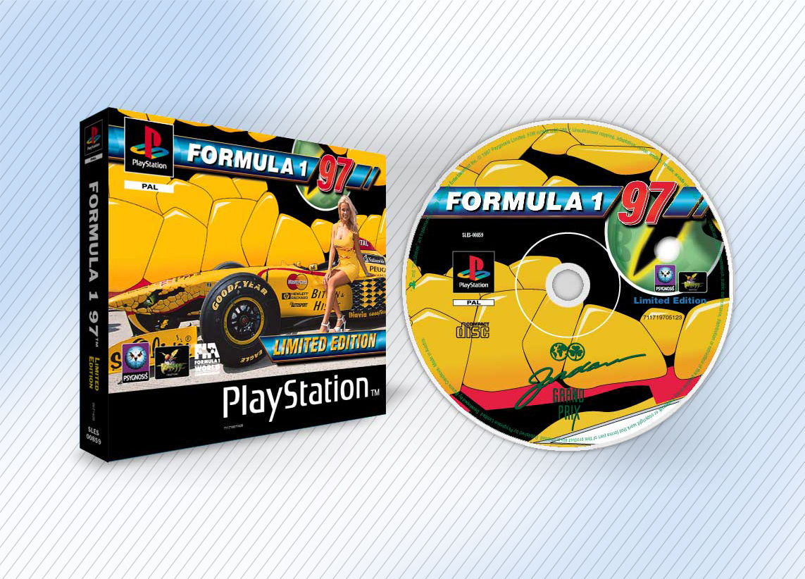 Limited edition pack design for Jordan F1 team on the Sony PlayStation