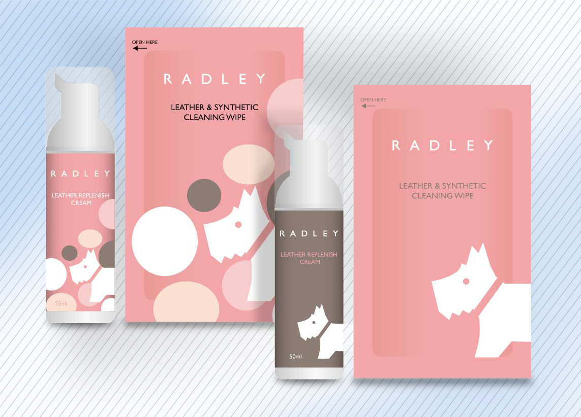 Sachet and dispenser designs for Radley