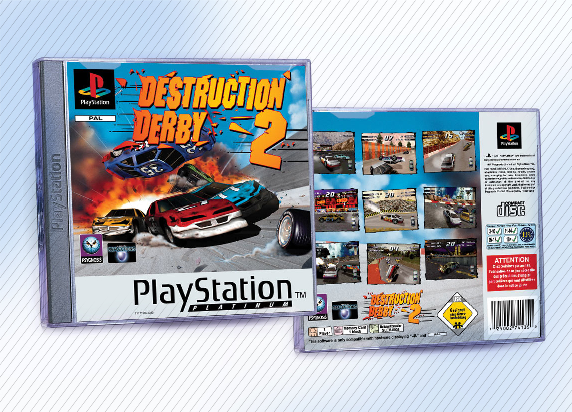 Sony Destruction Derby 2 packaging design
