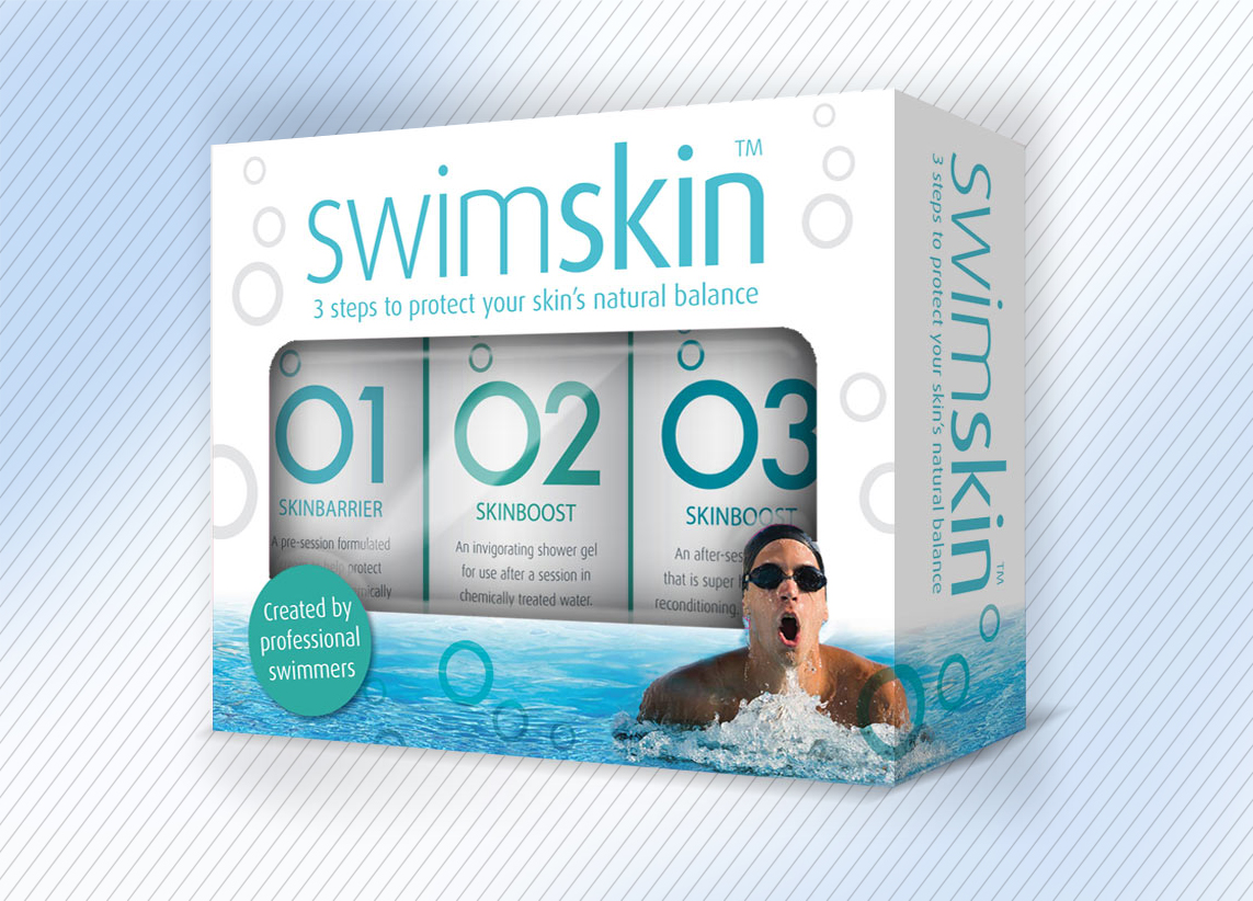 Packaging design for swimskin - box front
