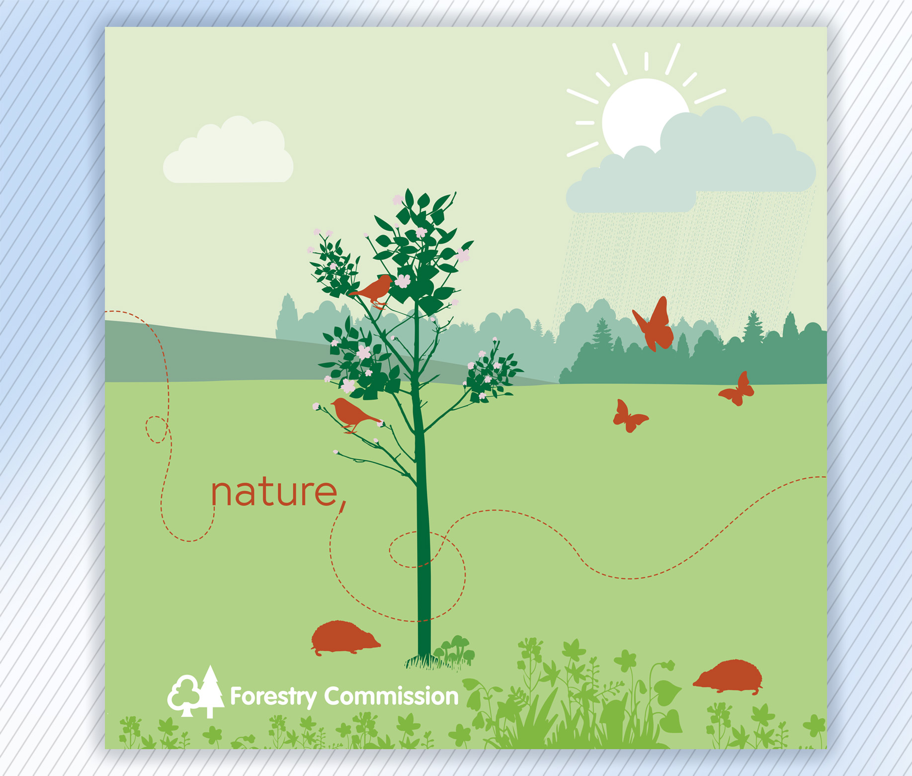 Forestry Commission The King's Coronation illustrated carousel graphics