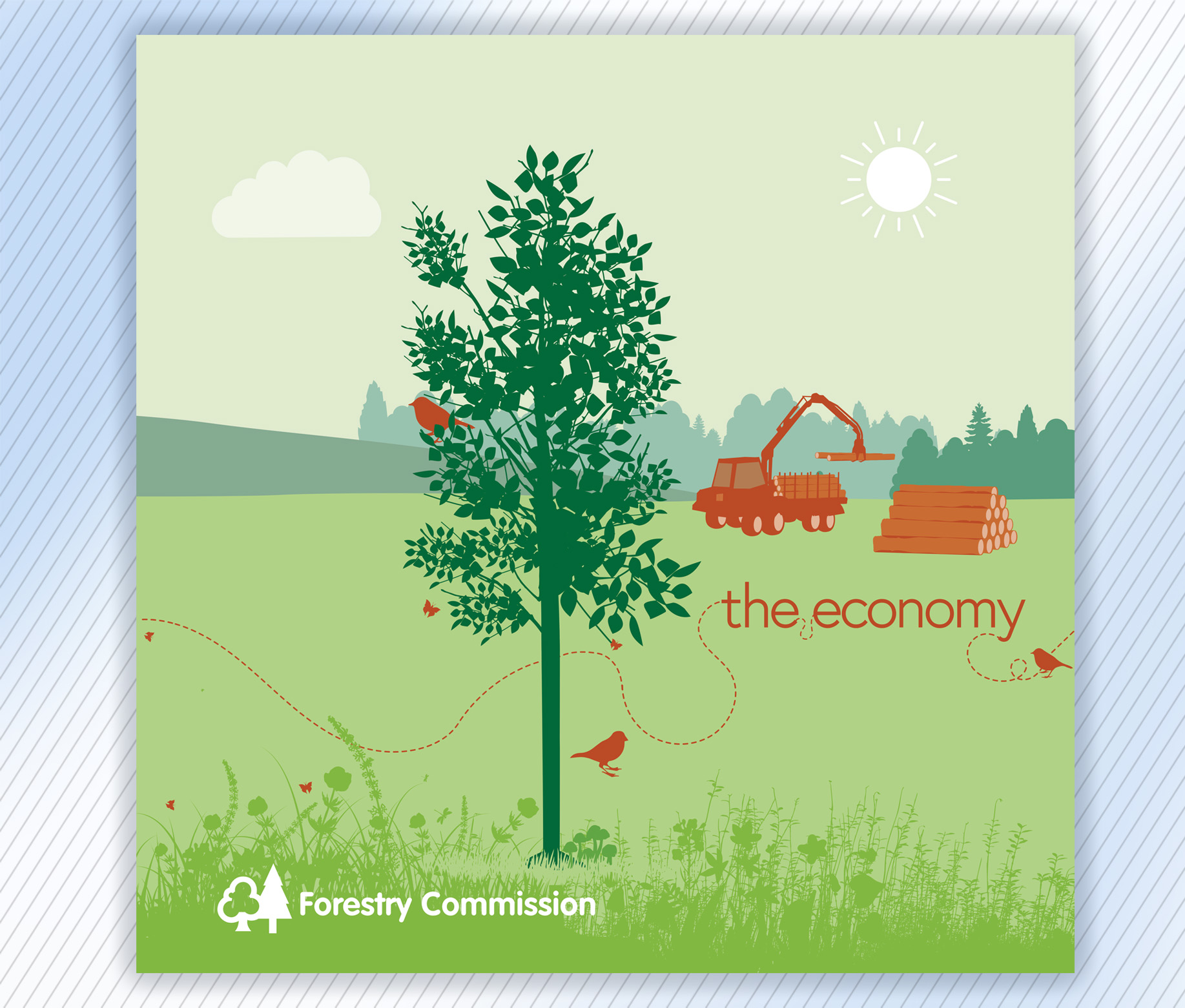 Forestry Commission The King's Coronation illustrated carousel graphics