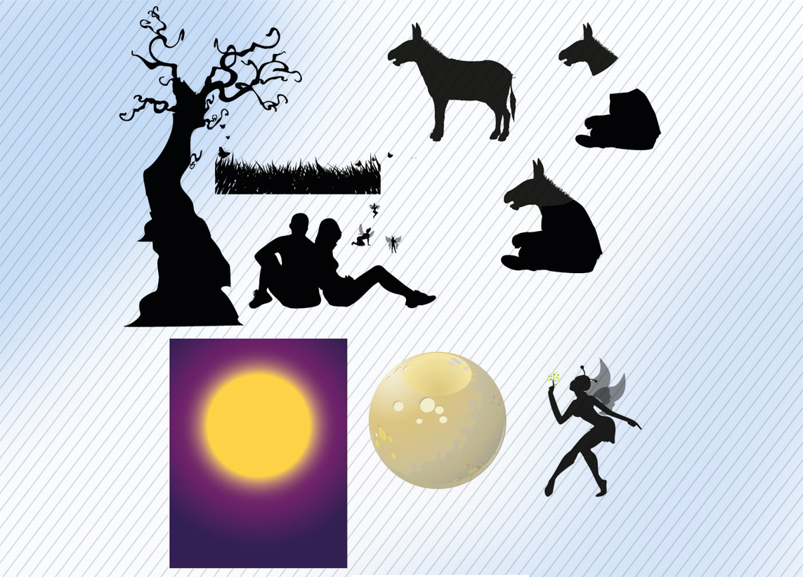 digital components to make A Midsummer Night's Dream poster design