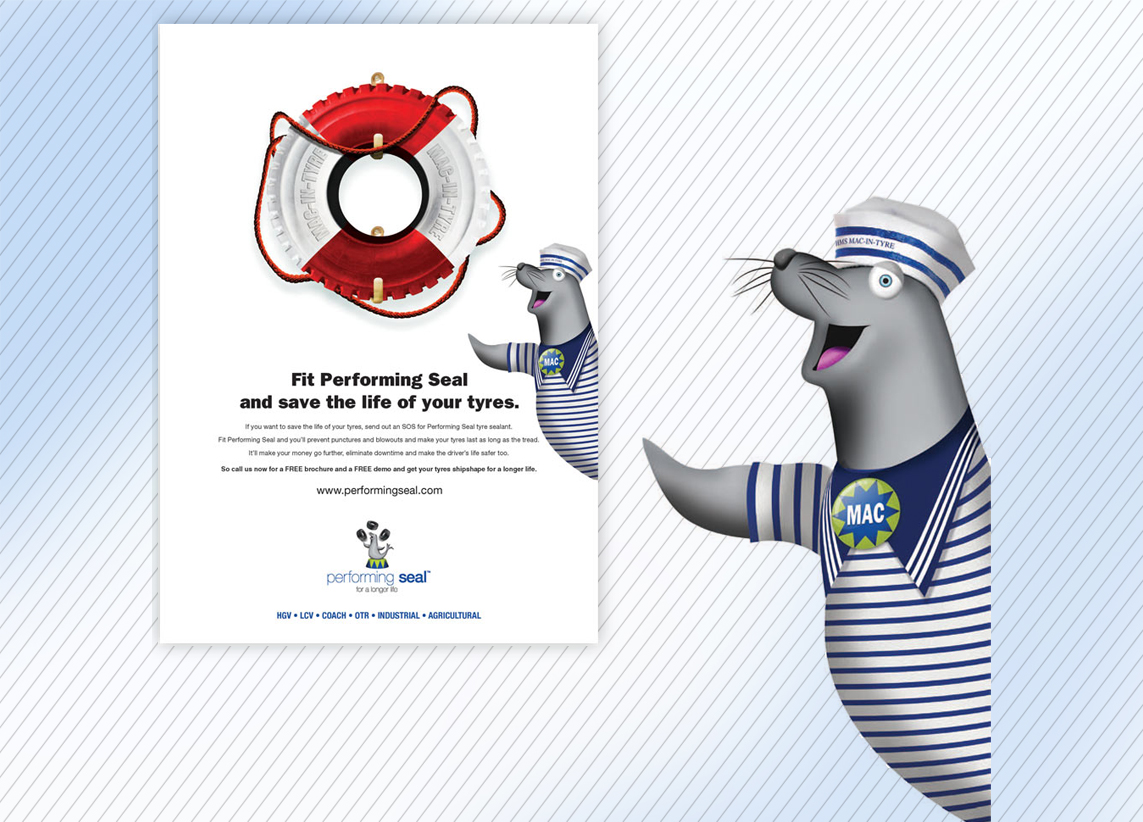 Character digital design for Performing Seal adverts