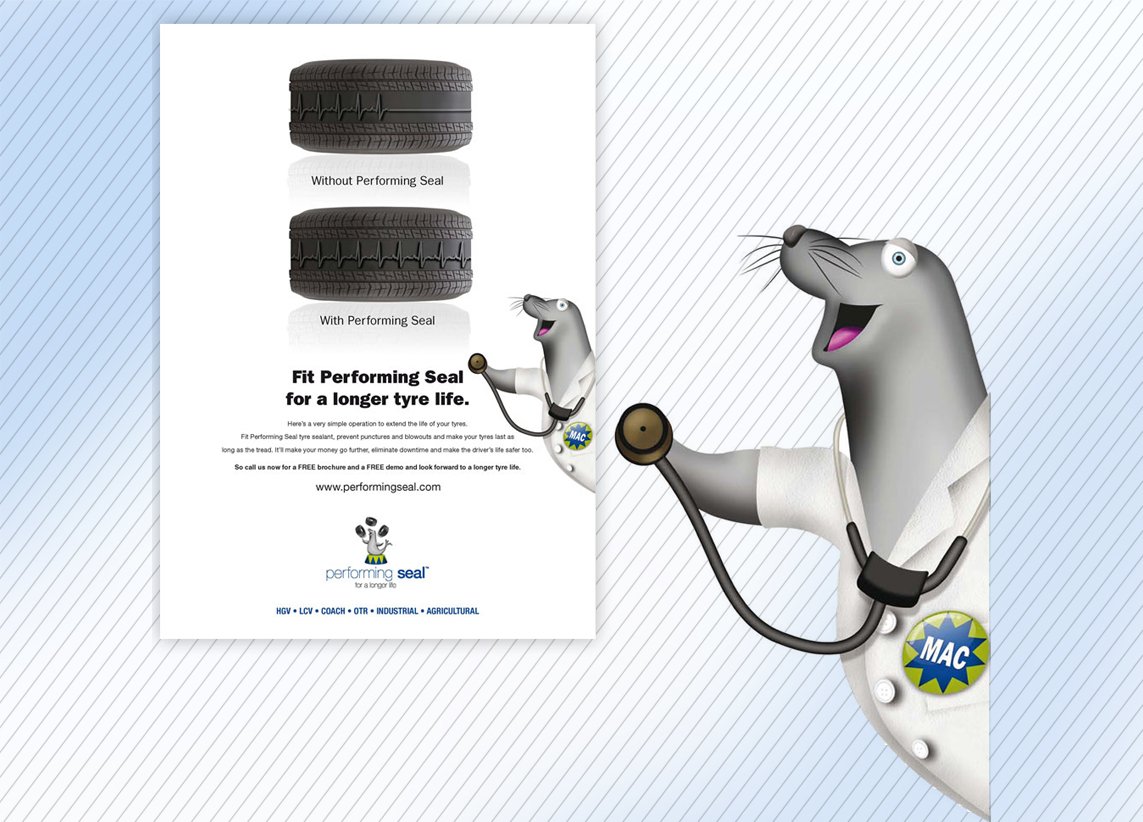 Character digital design for Performing Seal adverts